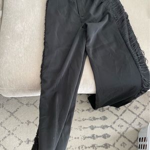 Fringe black pants